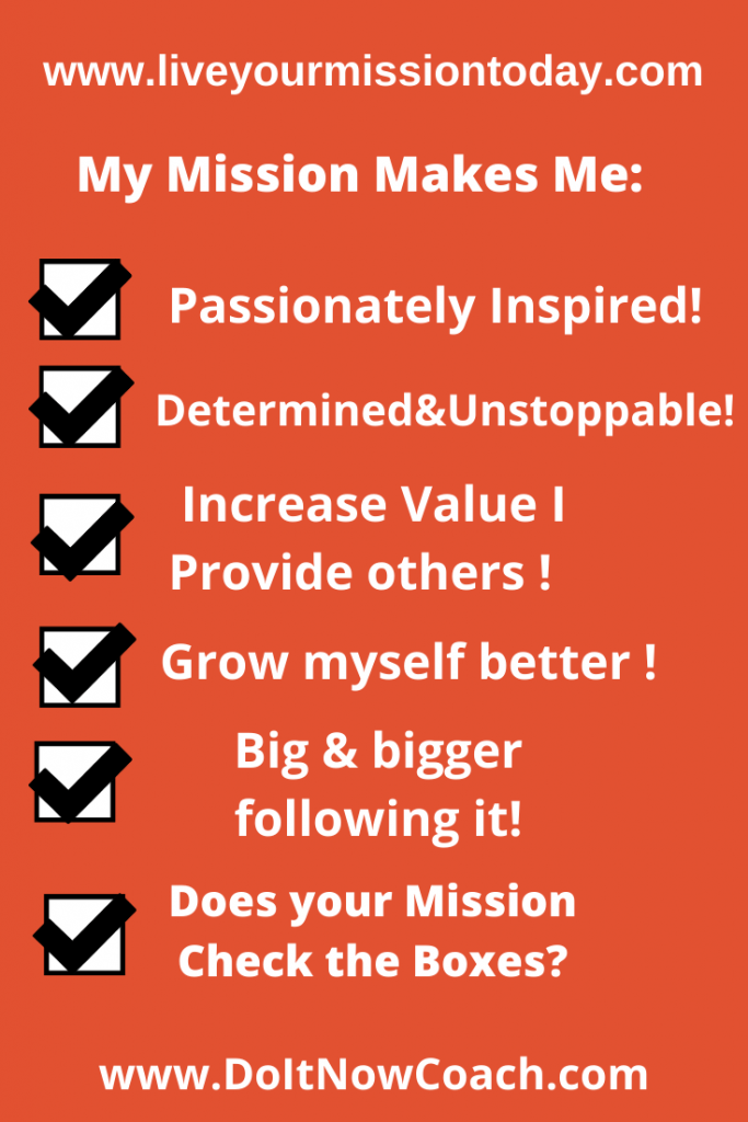 Inspiring Mission checklist