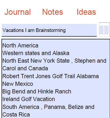 Journaling Vacation Options