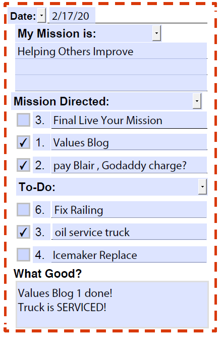 Mission Directed To Do List Example