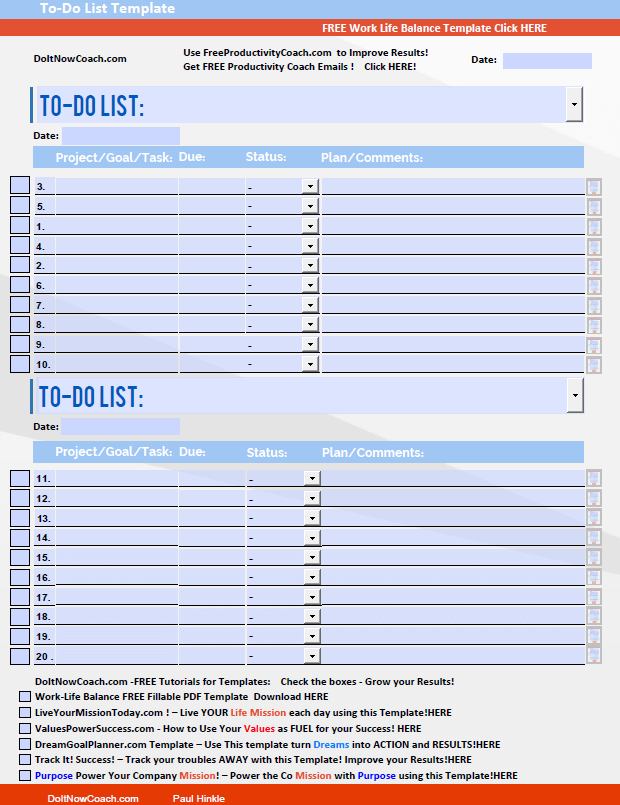 To Do List Template