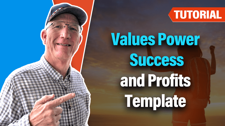 Values Power Success and Profits Template Tutorial
