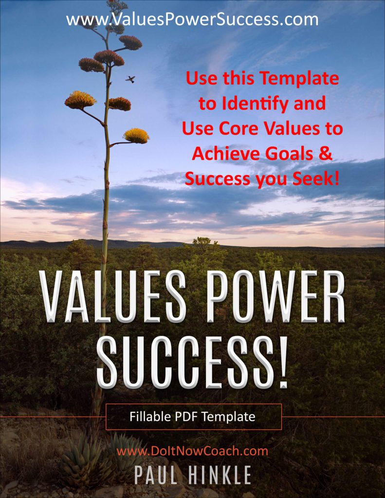 Achieve Goals Core Values power success