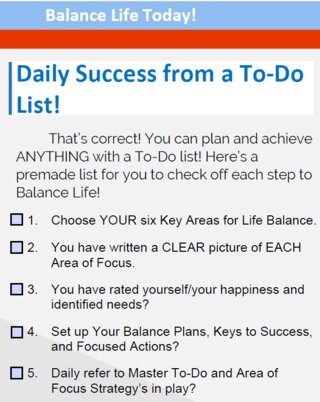 Work Life Balance Template To Do List