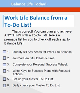 Work life balance Checklist